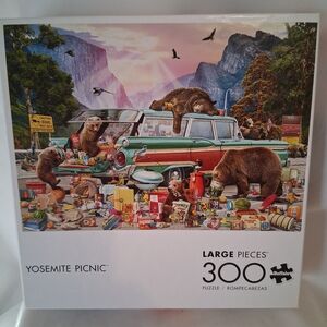 Buffalo "Yosemite Picnic" 300 Pc Complete Puzzle Nostalgic Vintage Camping